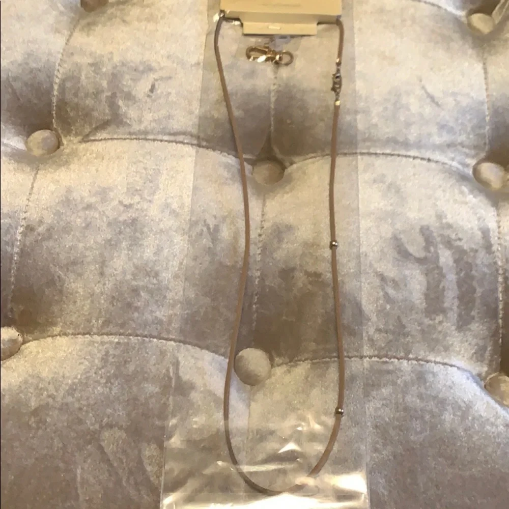 Mask holder, light brown and gold, never lose mask
